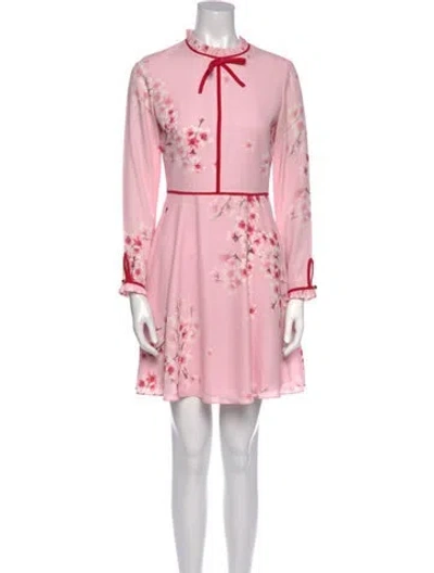 Pre-owned Ted Baker Floral Print Mini Dress In Pink
