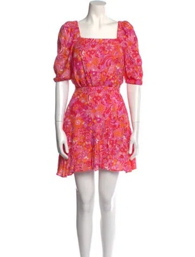 Pre-owned Ted Baker Floral Print Mini Dress In Pink