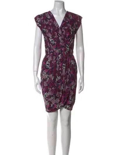 Pre-owned Ted Baker Floral Print Mini Dress In Pink