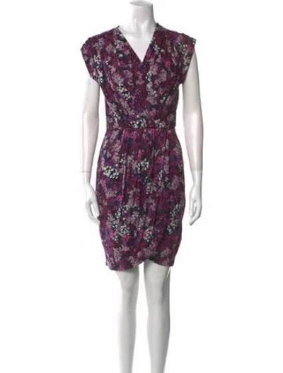 Pre-owned Ted Baker Floral Print Mini Dress In Pink