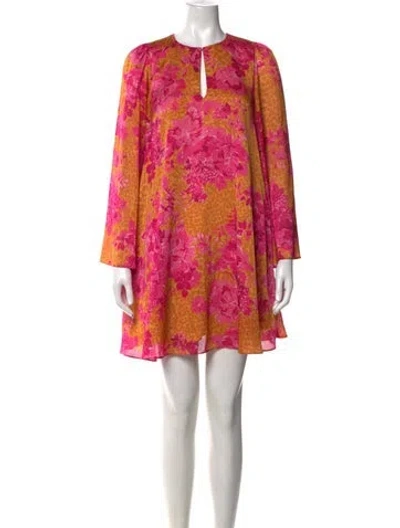 Pre-owned Ted Baker Floral Print Mini Dress In Pink