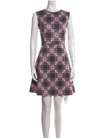Pre-owned Ted Baker Floral Print Mini Dress In Pink