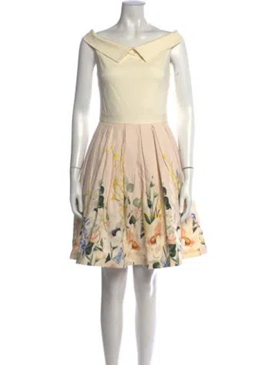 Pre-owned Ted Baker Floral Print Mini Dress In Pink