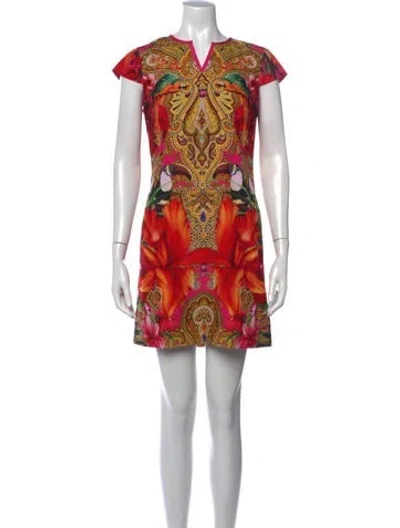 Pre-owned Ted Baker Floral Print Mini Dress In Pink