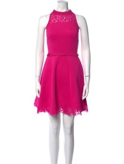 Pre-owned Ted Baker Floral Print Mini Dress In Pink