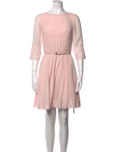 Pre-owned Ted Baker Floral Print Mini Dress In Pink