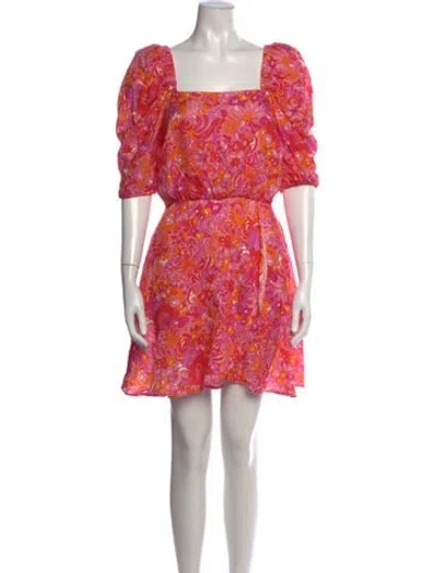 Pre-owned Ted Baker Floral Print Mini Dress In Pink