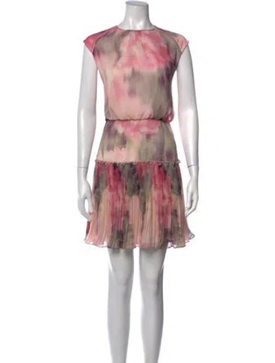 Pre-owned Ted Baker Floral Print Mini Dress In Pink