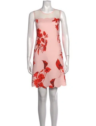 Pre-owned Ted Baker Floral Print Mini Dress In Pink/red