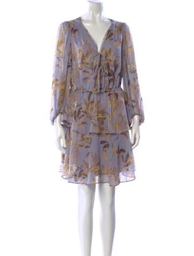 Pre-owned Ted Baker Floral Print Mini Dress In Purple