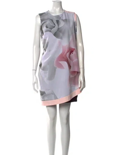 Pre-owned Ted Baker Floral Print Mini Dress W/ Tags In Black