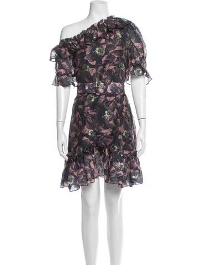 Pre-owned Ted Baker Floral Print Mini Dress W/ Tags In Blue