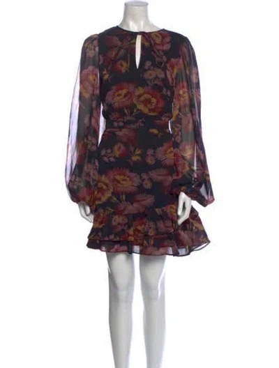 Pre-owned Ted Baker Floral Print Mini Dress W/ Tags In Multi