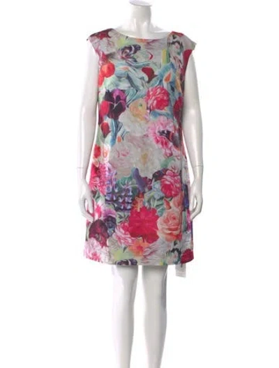 Pre-owned Ted Baker Floral Print Mini Dress W/ Tags In Multi