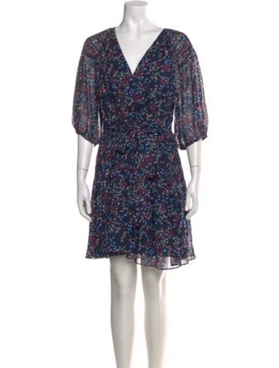 Pre-owned Ted Baker Floral Print Mini Dress W/ Tags In Multi