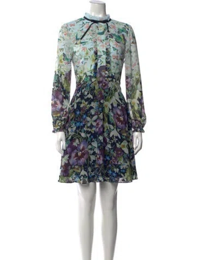 Pre-owned Ted Baker Floral Print Mini Dress W/ Tags In Multi