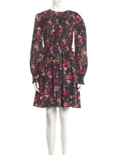 Pre-owned Ted Baker Floral Print Mini Dress W/ Tags In Purple