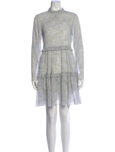 Pre-owned Ted Baker Floral Print Mini Dress In White