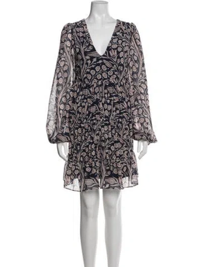 Pre-owned Ted Baker Floral Print Mini Dress In White