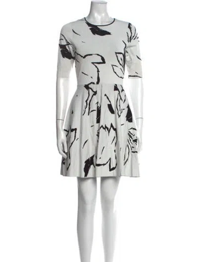 Pre-owned Ted Baker Floral Print Mini Dress In White