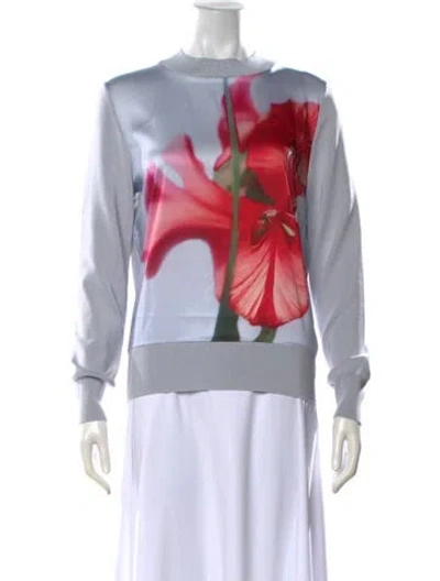 Pre-owned Ted Baker Floral Print Mock Neck Sweater W/ Tags In Multicolor