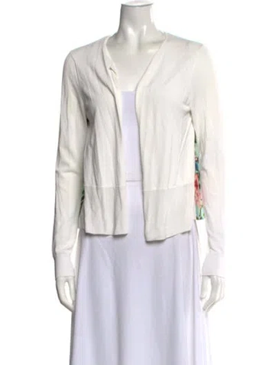 Pre-owned Ted Baker Floral Print Open Front Sweater In Neutrals