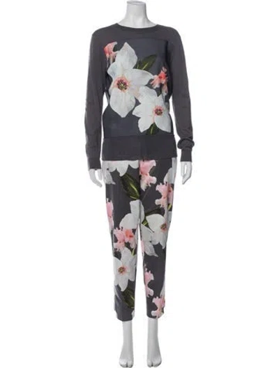 Pre-owned Ted Baker Floral Print Pant Set In Multi