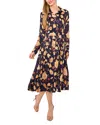 Ted Baker Floral Long Sleeve Midi Shirtdress In Multi