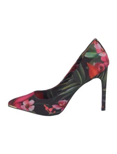 Pre-owned Ted Baker Floral Print Pumps In Blue