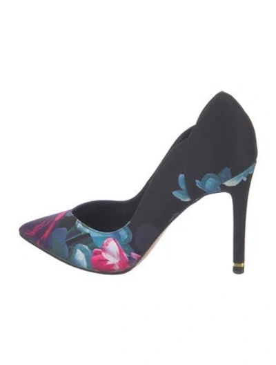 Pre-owned Ted Baker Floral Print Pumps In Blue