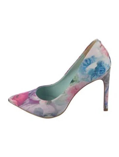 Pre-owned Ted Baker Floral Print Pumps In Blue