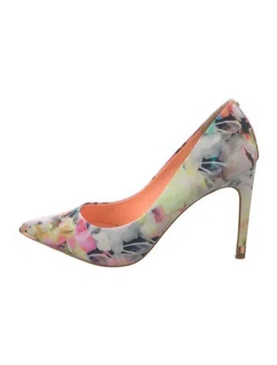 Pre-owned Ted Baker Floral Print Pumps In Purple/white