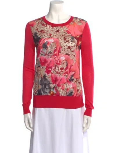 Pre-owned Ted Baker Floral Print Scoop Neck Sweater In Pink