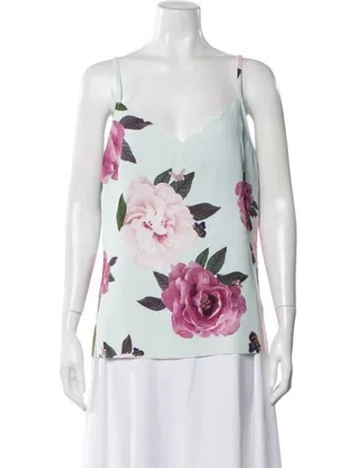 Pre-owned Ted Baker Floral Print Scoop Neck Sweater In Pink
