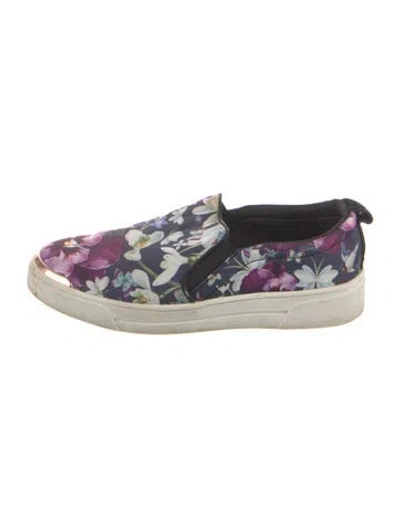 Pre-owned Ted Baker Floral Print Sneakers In Blue