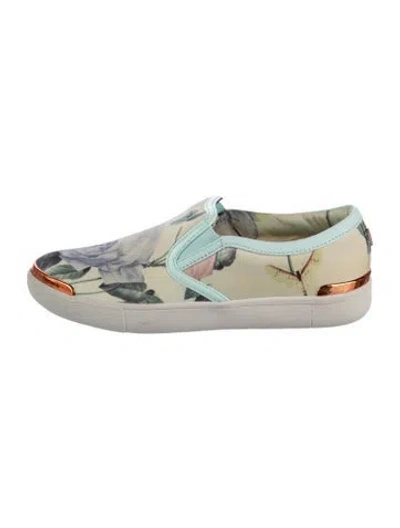Pre-owned Ted Baker Floral Print Sneakers In Multicolor
