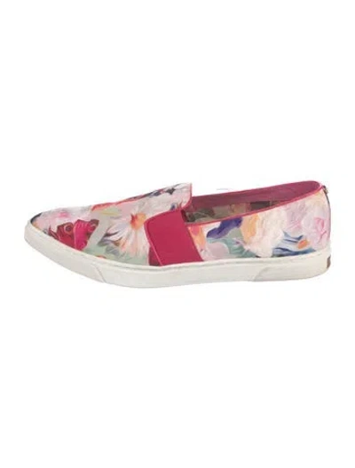Pre-owned Ted Baker Floral Print Sneakers In Purple