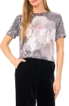 Ted Baker Floral Sequin Top In Multi