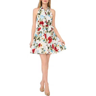 Ted Baker Floral Sleeveless Cotton Fit & Flare Shirtdress In Multi