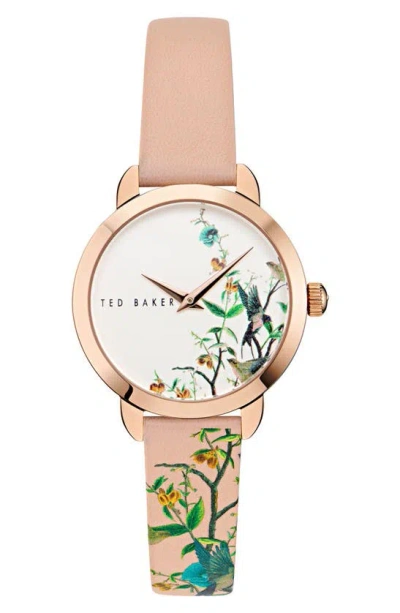 Ted Baker Floral Watch, 14mm In Pink