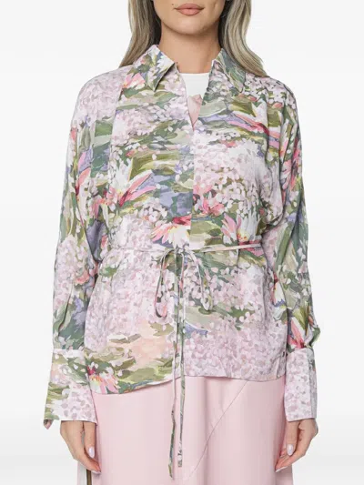 Ted Baker Floral-print Tie-waist Blouse In Multi