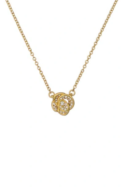 Ted Baker Florita Crystal Flower Pendant Necklace In Gold