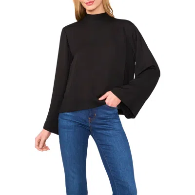Ted Baker Flowy Long Sleeve Georgette Top In Black