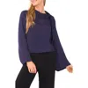 Ted Baker Flowy Long Sleeve Georgette Top In Blue