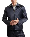 Ted Baker Fluidj High Shine Regular Fit Harrington Jacket In Black