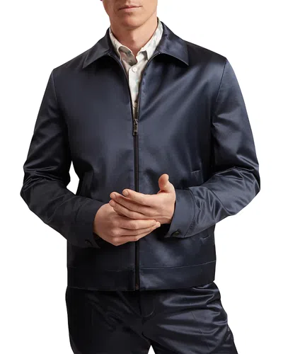 Ted Baker Fluidj High Shine Regular Fit Harrington Jacket In Black