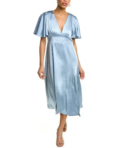 Ted Baker Flutter Sleeve Midi Dress In Blue