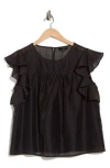 Ted Baker Flutter Sleeve Top In Black