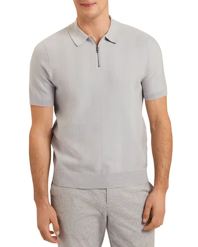 Ted Baker Fourd Quarter Zip Polo Shirt In Grey