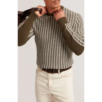 Ted Baker Frankez Textured Herringbone Sweater In Brown